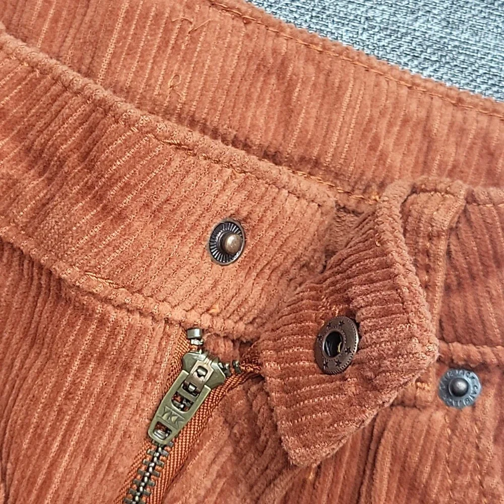 Girls' Wide Leg Corduroy Crop Pants - Cat & Jack Orange Brown 8